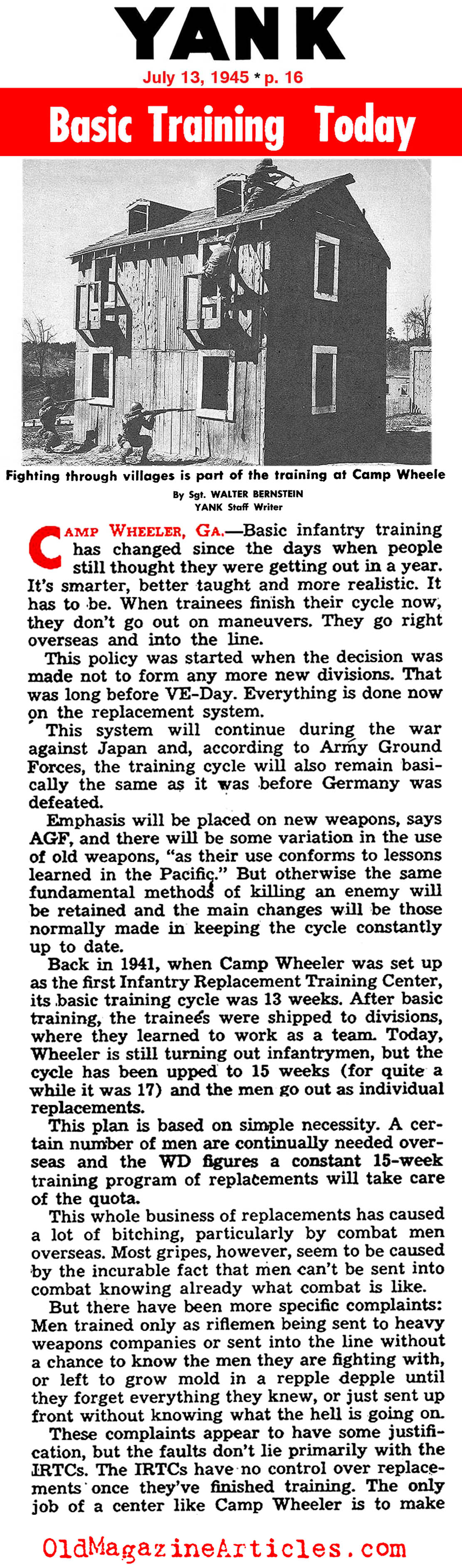 Late War Combat Training: Camp Wheeler (Yank Magazine, 1945)